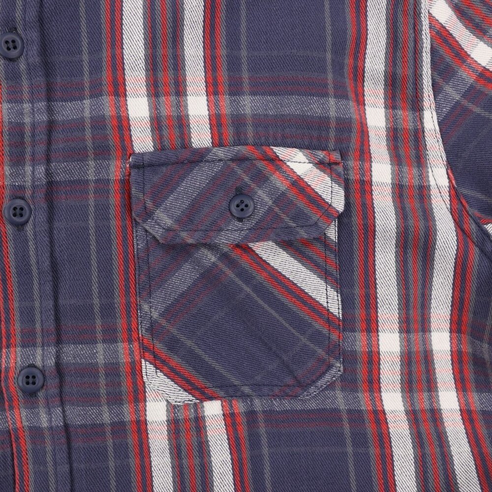 American Giant Button Front Shirt Mens XL Blue Red Plaid Long Sleeve Work USA - Picture 5 of 7